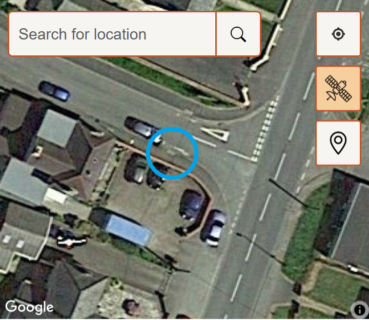 Satellite view zoomed in